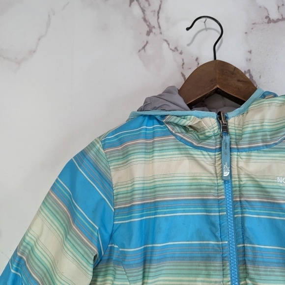 The North Face Coat Girls 6 XS Blue Gray Puffer Perrito Reversible Jacket - Picture 3 of 16